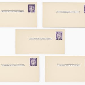 5 Vintage 3-Cent Liberty Postkarten - 1958 Freiheitsstatue Design - Scott UX46