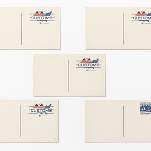 Kavel van 5 ongebruikte vintage voorgedrukte USPS-postkaarten - herdenkingsmunten Amerikaanse douane en sociale zekerheid 1964
