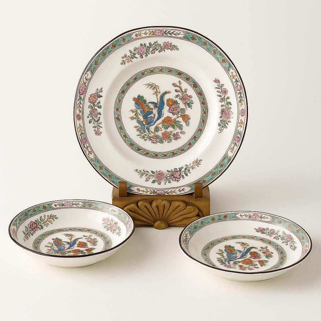 Kutani Crane Serving Bowl - Etsy