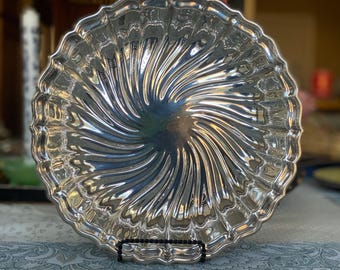 Gorham Silverplate Swirl Bowl – Vintage Scalloped Serving Bowl