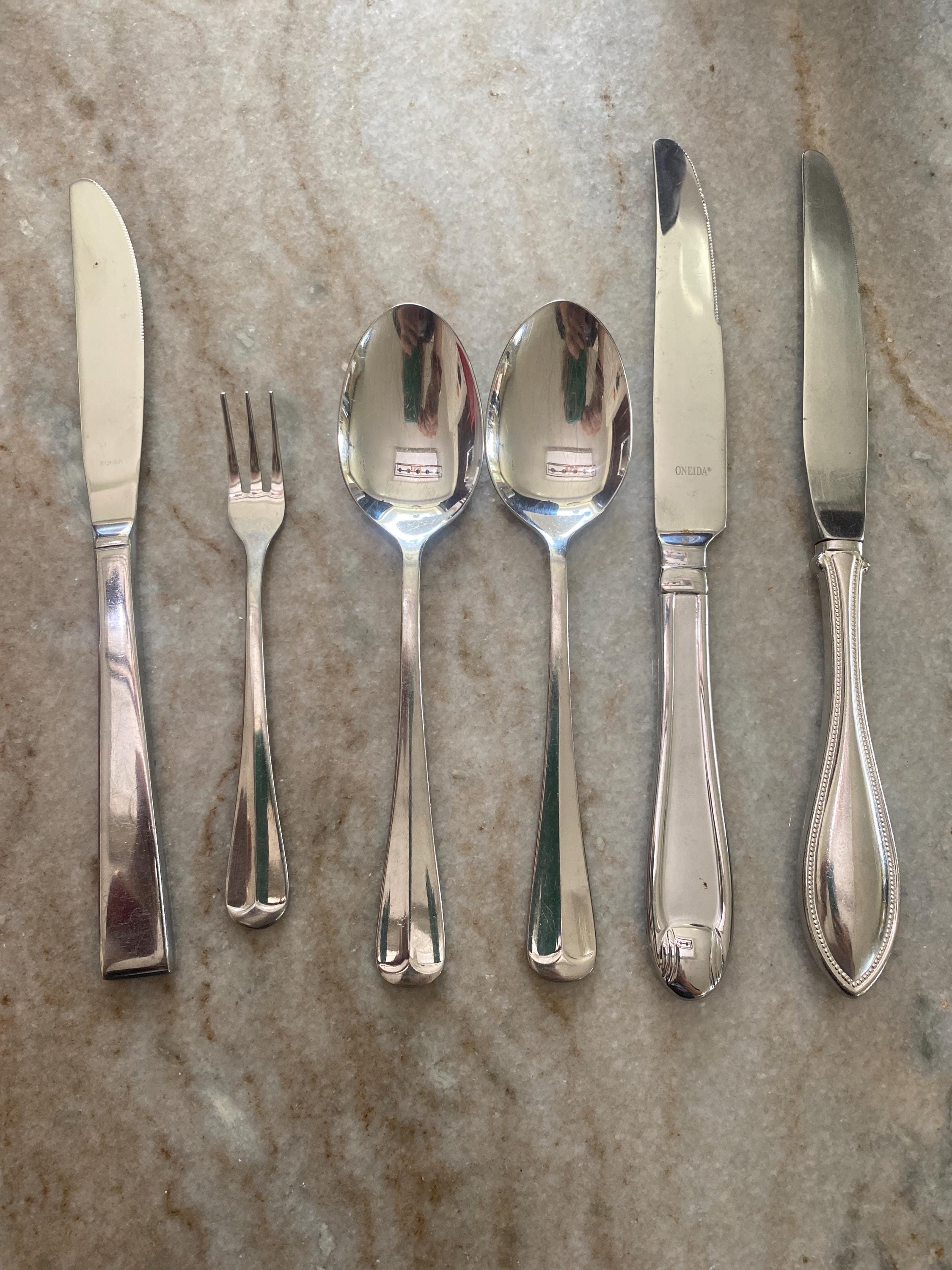Vintage Flatware Mix & Match Set – Retroneu Korea, Oneida Satin Garnet ...
