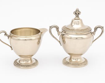 Vintage Rogers & Bros Silverplate Creamer and Sugar Bowl Set