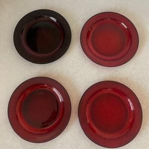 Arcoroc Glass Ruby Red Classique Salad Plates