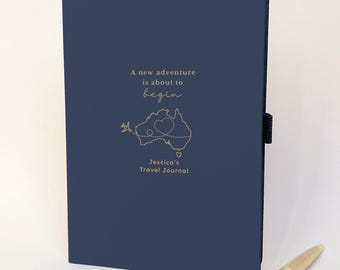 Personalised A5 Travel Journal Gift Set: Custom Message, Pen & Adventure Theme