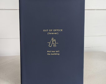 Personalised Retirement Gift Journal, Custom Message Notebook for Colleague Leaving Present