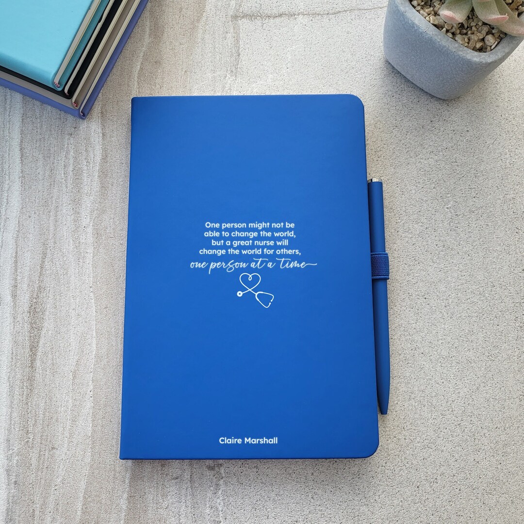 Personalised Nurse Notebook With Matching Pen, Ideal Nurse or Student