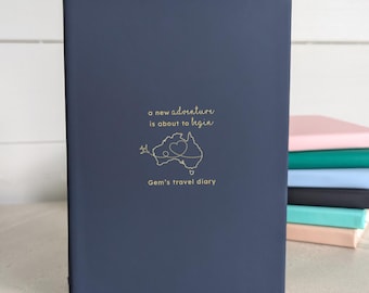 Personalised A5 Travel Journal Gift Set: Custom Message, Pen & Adventure Theme