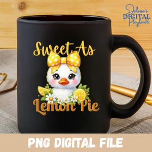 Lemon Duck PNG: Cottagecore Clipart, Summer Sublimation Design (Digital Download)
