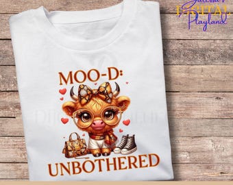 Sassy Highland Cow PNG: Funny Farm Animal Sublimation (Digital Download