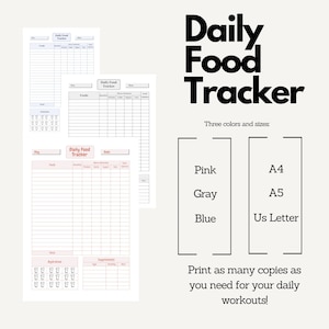Printable Digital Food Tracker.track Your Daily Macros. Log Protein ...
