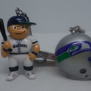 Seattle Mariners Lil&#39; Brat Baseball Player Key Chain & Seahawks Key Chain