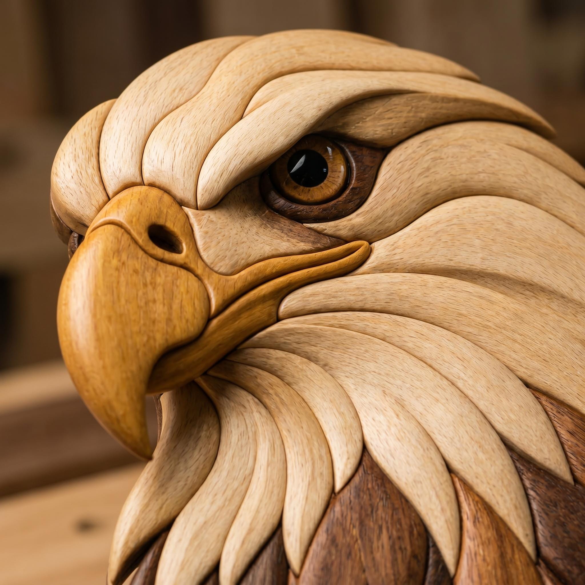 Bald Eagle Intarsia Pattern PDF, Scroll Saw Woodworking Template ...