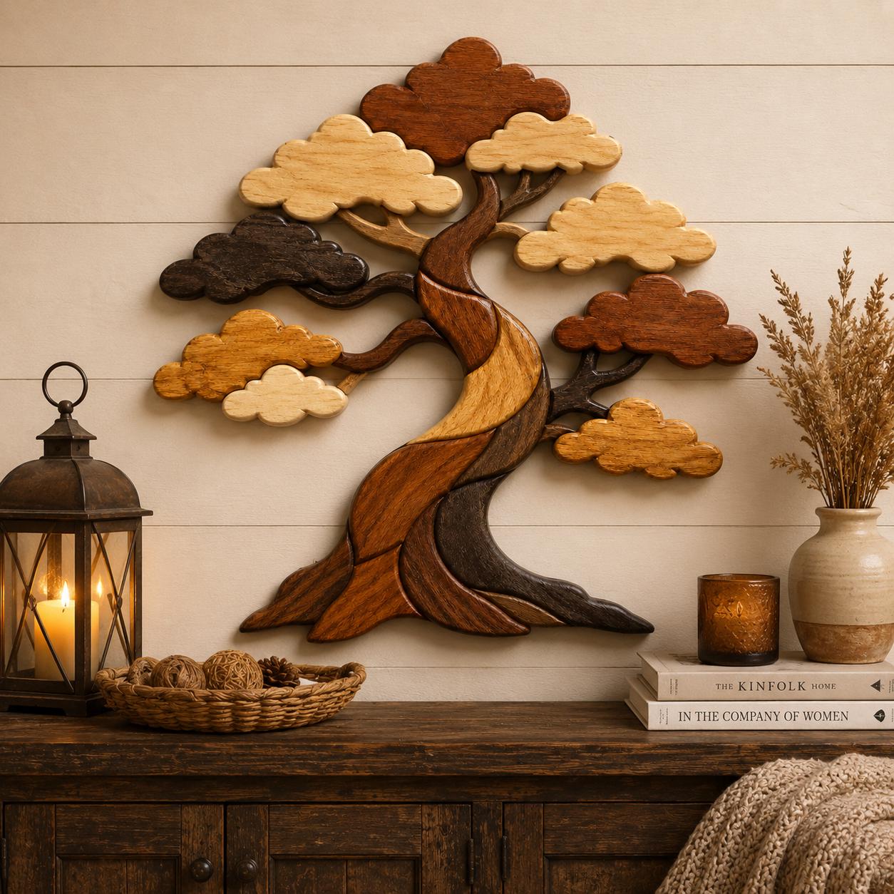 Tree Intarsia Pattern PDF, Scroll Saw Woodworking Template, Bonsai Tree ...