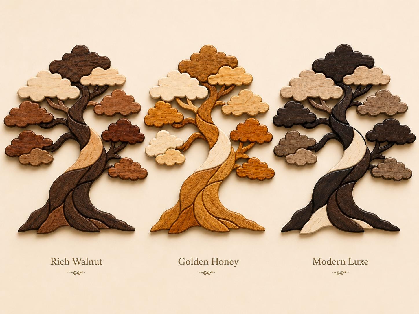 Tree Intarsia Pattern PDF, Scroll Saw Woodworking Template, Bonsai Tree ...
