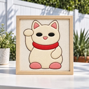 Maneki Neko Lucky Cat Kinusaiga PDF-mönster