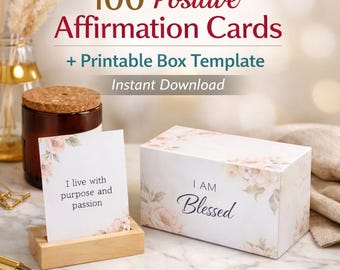 100 afdrukbare bevestigingskaarten – Daily Self-Care Manifestation Deck (pdf)