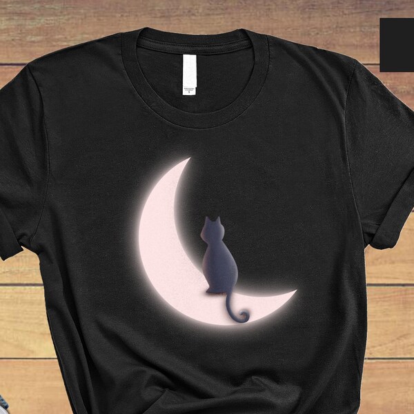 Cat and Moon - Etsy