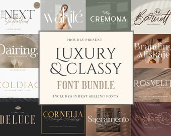 15-in-1 luxe en stijlvolle moderne lettertypebundel - lettertypebundel, elegant lettertype, luxe lettertype, logolettertype, bruiloftlettertype, canvaslettertype, lettertypen om te knutselen