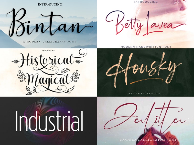 40 Font Collection, Elegant Handwritten, Digital Calligraphy Font, Font