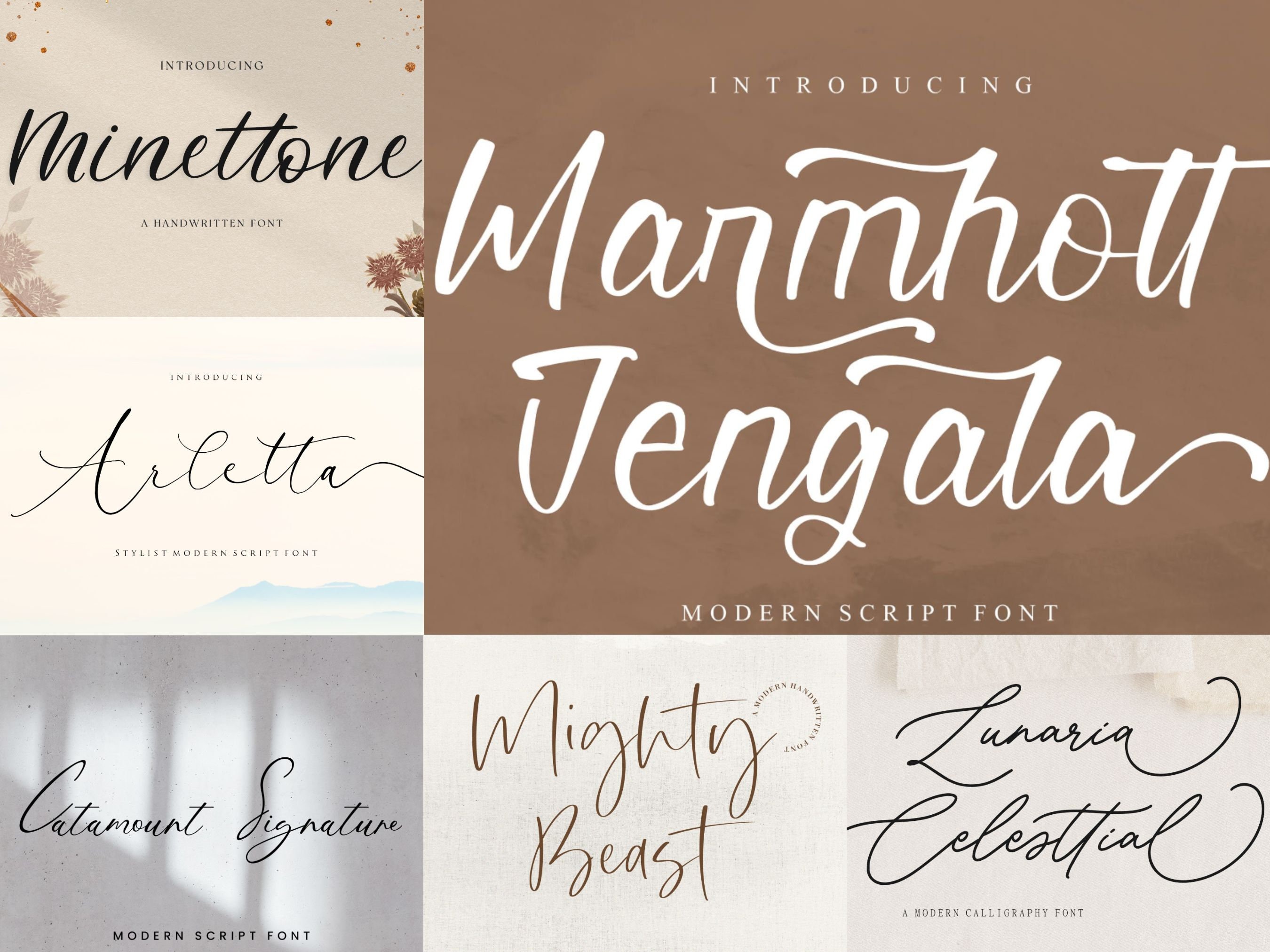 Handlettered Font Bundle - Handwritten Font, Calligraphy Font, Script ...