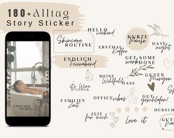 180+ Story Sticker für den Alltag | Everyday | Basic | Instant Download | png | Digital | Storysticker