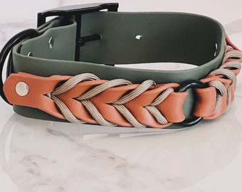 Custom 1.5" BioThane® Braided Overlay Collar 1.5" WIDE collar with 1" overlay Water-Proof Durable Stronger than leather collar large dogs