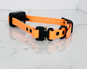Cobra buckle e collar strap Adjustable Dog E-Collar with Stainless Steel, 3/4“ Biothane Vegan Leather Dog Collar, e collar biothane Genuine