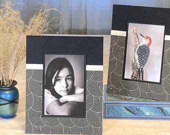 Handmade Lokta Paper Picture Frame, Contemporary Swirls, 4x6