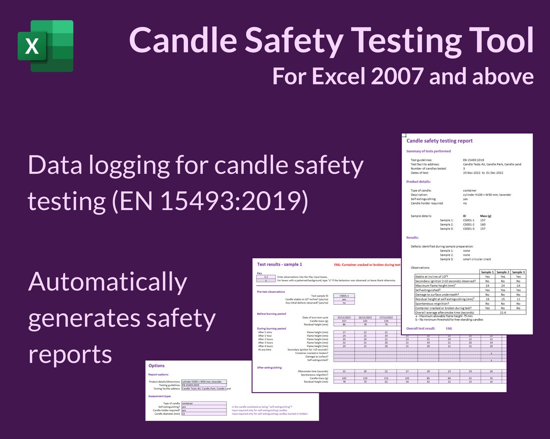 Candle Testing Spreadsheet for Candle Makers Etsy