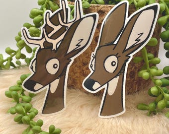 Blank Stare Deer Vinyl Sticker