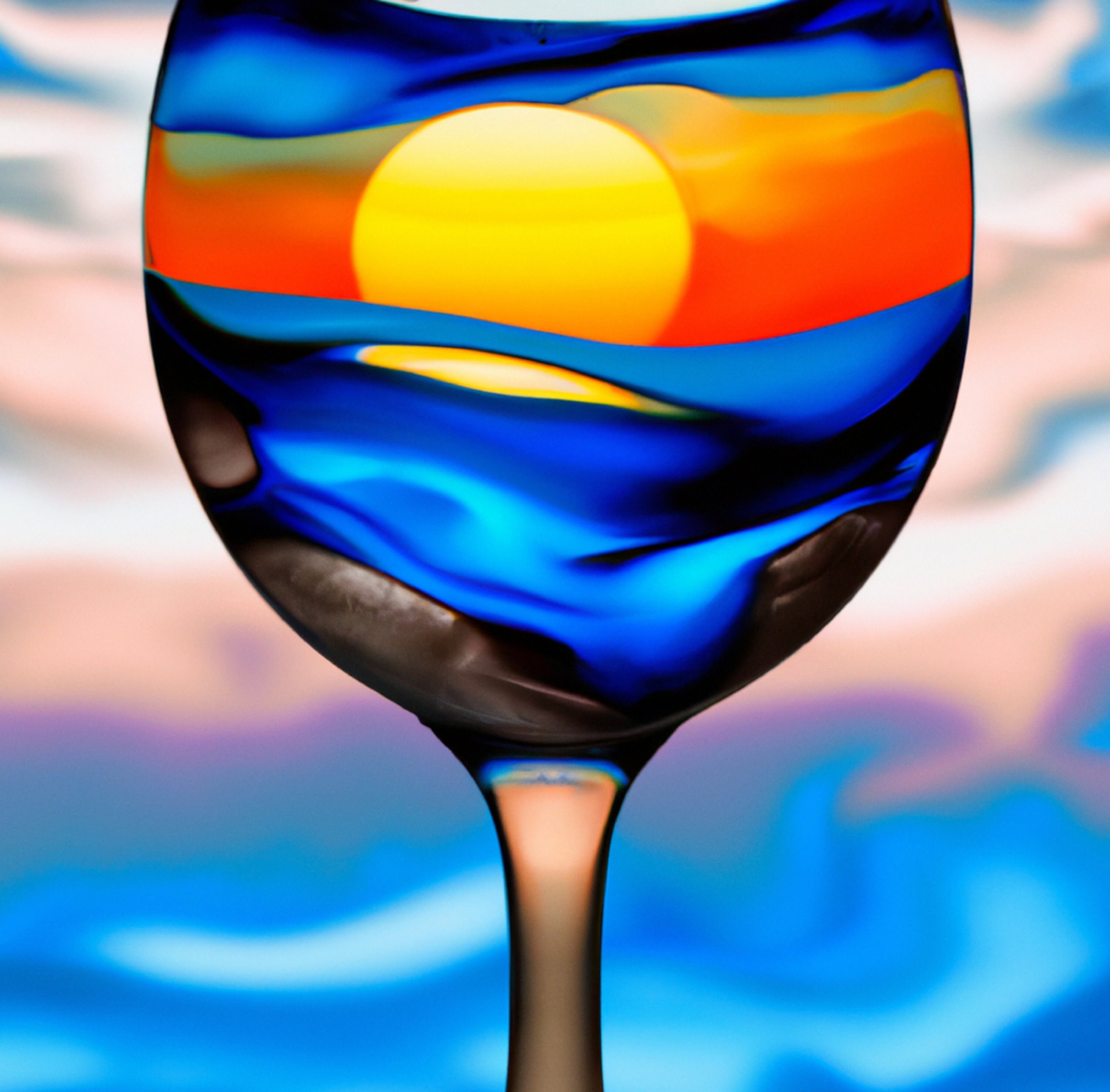 Wine Glass With Sunset Wine Lovers Gift Etsy