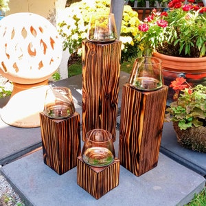 Windlicht set aus holz