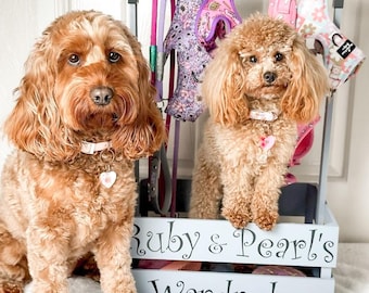 Personalised Dog Wardrobe: Wooden Pet Clothing & Accessory Storage