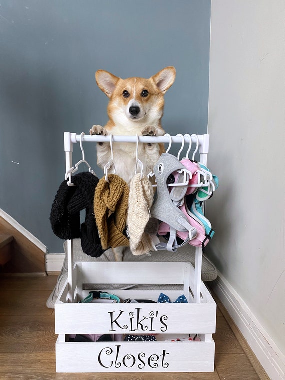 Personalised Dog Wardrobe: Wooden Pet Clothing & Accessory Storage