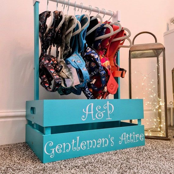 Personalized Dog Wardrobe: Wooden Pet Accessory Storage Rail - Etsy