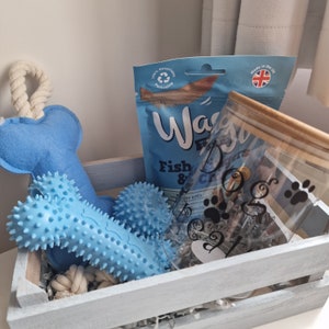 Deluxe Blue Puppy Gift Box, Dog Gift Box, Dog Treats, New Puppy, New Dog, Starter Puppy, Puppy Hamper, Dog Hamper, Puppy Pack, Starter Pack