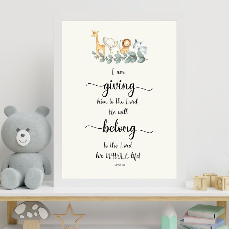 Baby Dedication Bible Verse Wall Art for Nursery Home Wall Etsy