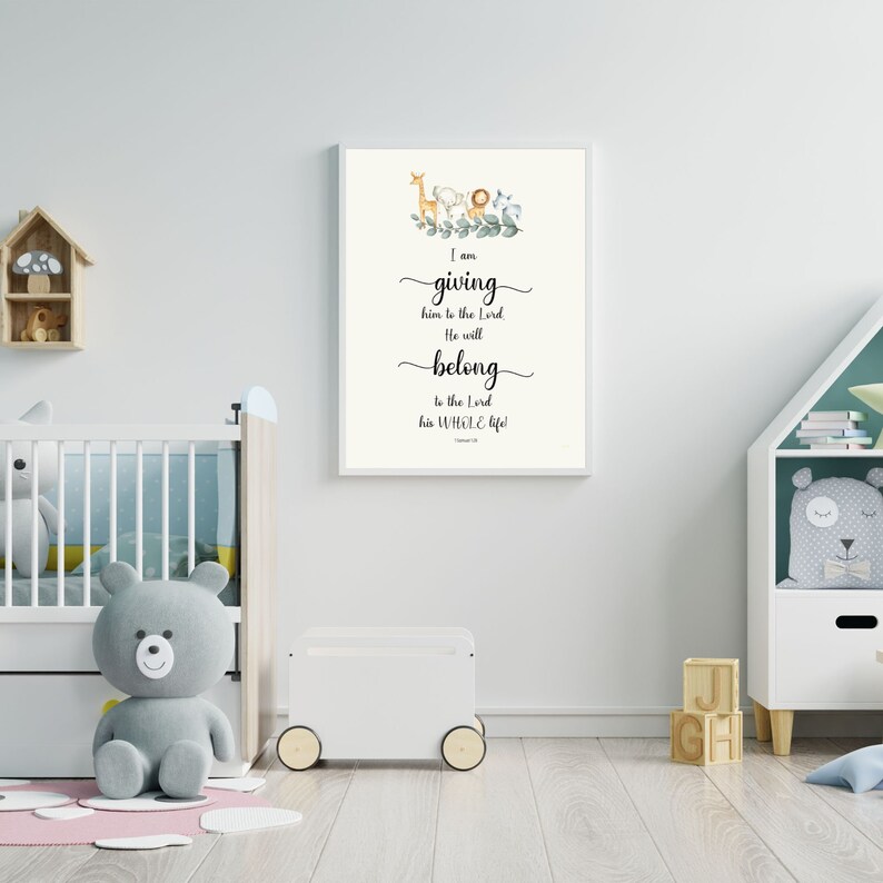 Baby Dedication Bible Verse Wall Art for Nursery Home Wall Etsy