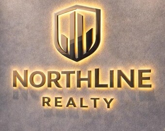 Personalized 3D Metal Logo Sign, Backlit LED Business Sign