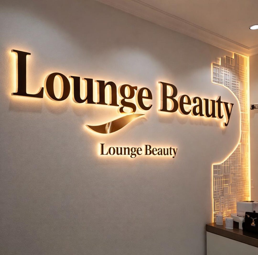 Custom LED Backlit Metal Sign, 3D Office Logo, Storefront Decor - Etsy