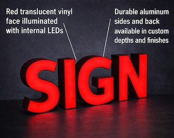 Custom LED Channel Letter Sign, Frontlit Illuminated Signage