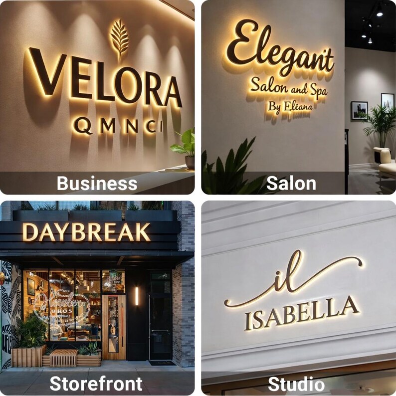 Custom 3D Metal Logo Sign – Backlit LED Business Signage - Etsy