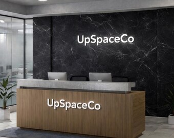 Custom 3D Metal Logo Sign, Backlit LED, Business Wall Decor