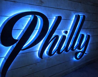 Custom 3D Metal Logo Sign, Backlit LED Business Sign