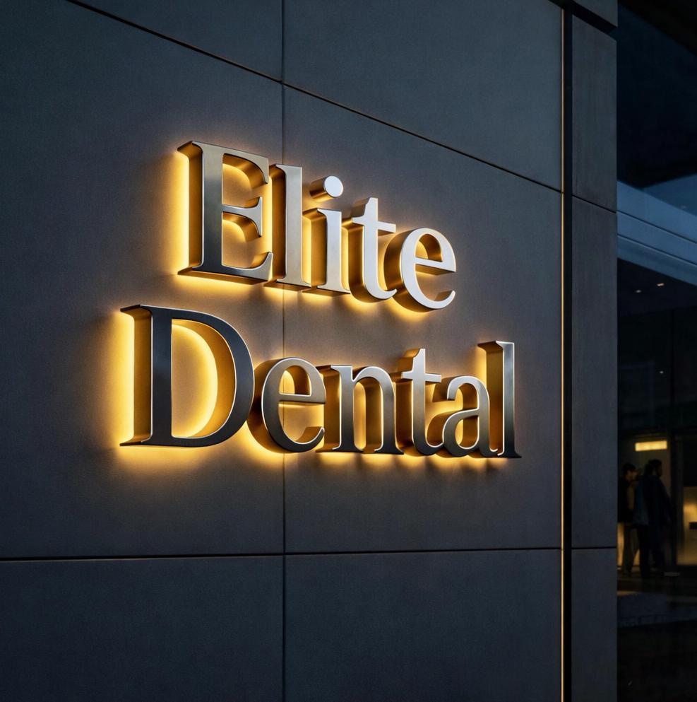 Custom 3D LED Letter Sign, Stainless Steel Backlit Logo, Storefront ...