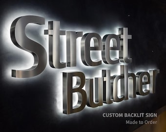 Custom 3D LED Backlit Metal Sign, Business Logo Signage