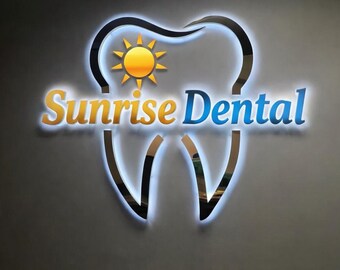Custom Business Logo Sign, 3D LED Lit or Non-Lit, Laser Cut Acrylic