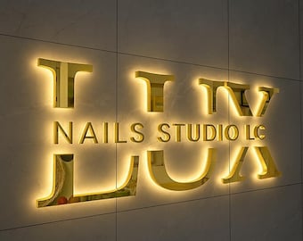 Personalized 3D Metal Logo Sign, Backlit LED Business Sign
