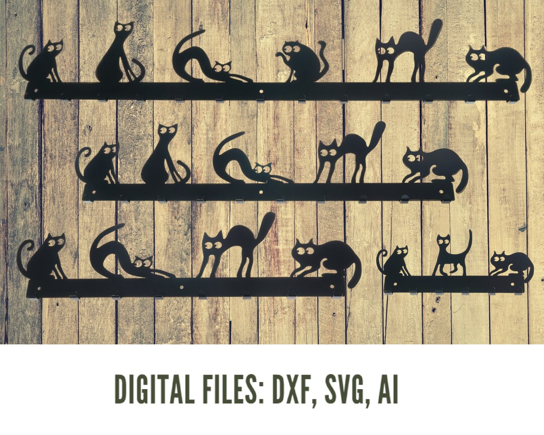 CATS Wall Hangers With Hooks. Svg Dxf Ai Files. for Plasma Etsy