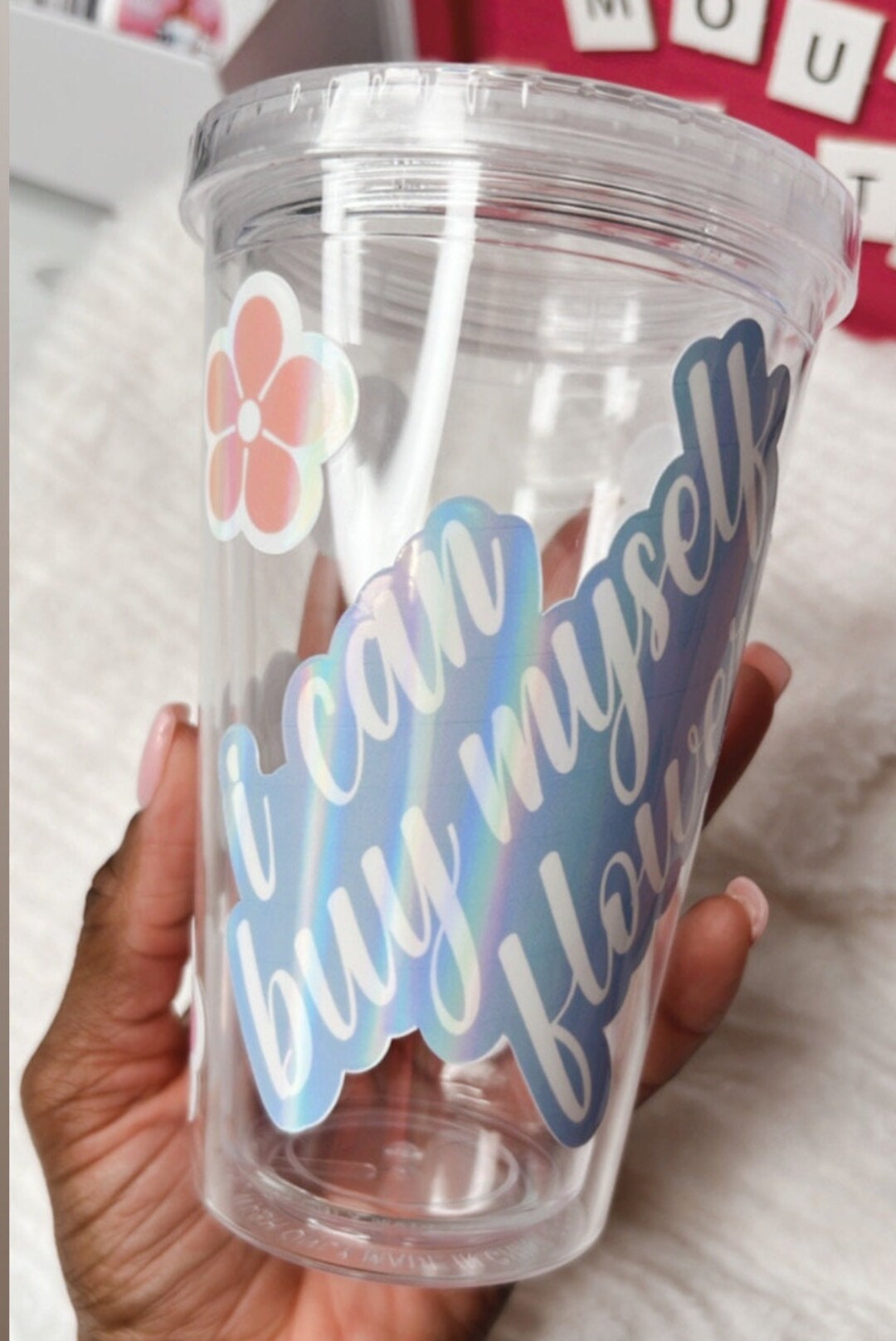 Miley Cyrus I Can Buy Myself Flowers Lyrics Plastic Acrylic Etsy